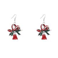 jul örhängen, Zink Alloy, mode smycken & för kvinna & med strass, flerfärgad, 59x35mm, Säljs av Par