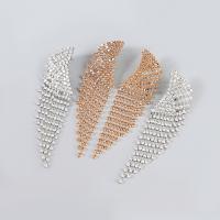 Fashion Fringe Boucles d'oreilles, alliage de zinc, bijoux de mode & pour femme & avec strass, plus de couleurs à choisir, 95x28mm, Vendu par paire