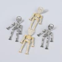 Rhinestone Earring Zinc Alloy Skeleton fashion jewelry & for woman & with rhinestone Sold By Pair