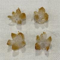 Quartz Gemstone Pendants with Brass irregular gold color plated 25-32mmx15mm Sold By PC