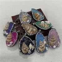 Resin Pendant, Resin Shell, with Resin Rhinestone, irregular, more colors for choice,  34-44x50-62mm, Sold By PC