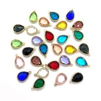 Crystal Pendants, with Brass, Teardrop, gold color plated, faceted, more colors for choice, 12x18mm, Sold By PC