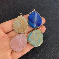 Natural Imperial Jasper Pendants, Impression Jasper, with Brass, gold color plated, more colors for choice, 36x35mm, Sold By PC