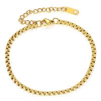 Bracelet d'acier titane, Placage de couleur d'or, bijoux de mode & pour femme, doré, Vendu par PC