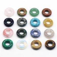 Edelsteen Hangers Sieraden, Donut, verschillende materialen voor de keuze, meer kleuren voor de keuze, 5x15mm, Verkocht door PC