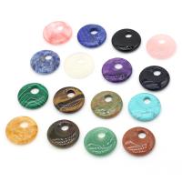 Bijoux Pendentifs en pierres gemmes, pierre gemme, différents matériaux pour le choix & grand trou, plus de couleurs à choisir, 30mm, Vendu par PC