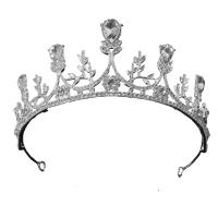 Bridal Tiaras Zinc Alloy with Crystal Flower plated for woman & with rhinestone & hollow nickel lead & cadmium free Sold By PC