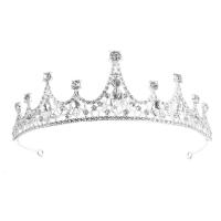 Bridal Tiaras, Tibetan Style, with Crystal, plated, for woman & with rhinestone & hollow, more colors for choice, nickel, lead & cadmium free, 143x47mm, Sold By PC