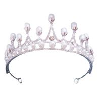 Bridal Tiaras, Tibetan Style, with Plastic Pearl, plated, for woman & with rhinestone & hollow, more colors for choice, nickel, lead & cadmium free, 154x67mm, Sold By PC