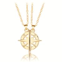 Couple Necklace Zinc Alloy with brass chain & Wax Cord with 1.96inch extender chain Hexagram plated with magnetic & for couple & hollow nickel lead & cadmium free Length Approx 21.6 Inch Sold By Set