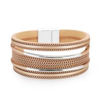 PU Leather Cord Bracelets with Zinc Alloy multilayer & for woman Sold By PC