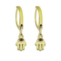 Stainless Steel Lever Back Earring, 316 Stainless Steel, for woman & with rhinestone, golden, 8-15mm, Sold By PC