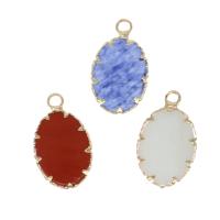 Gemstone Pendants Jewelry, Brass, with Gemstone, more colors for choice, 23x14x3mm, Sold By PC