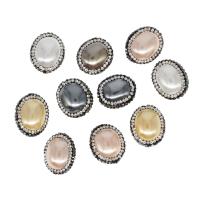 Strass Ton befestigte Perlen, Messing, mit Ton & Kunststoff Perlen, kein Loch, keine, 20x17x12mm, verkauft von PC