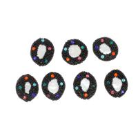 Kunststoffperlen, Messing, mit Weiße Muschel & Kristall & Kunststoff Perlen, rund, DIY, gemischte Farben, 21x18x6mm, verkauft von PC