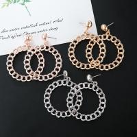 Zinc Alloy Drop Earrings plated fashion jewelry & for woman 38mm Sold By Pair