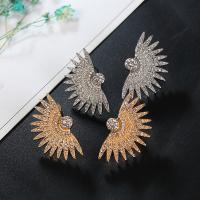 Tibetan Style Stud Earring, plated, fashion jewelry & for woman & with rhinestone, more colors for choice, 19x31mm, Sold By Pair