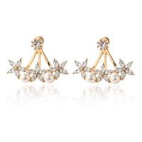 Ear Jackets Zinc Alloy plated fashion jewelry & for woman & with rhinestone Sold By Pair