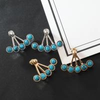 Oreille Vestes, alliage de zinc, avec turquoise, bijoux de mode & pour femme, plus de couleurs à choisir, 19x26mm, Vendu par paire