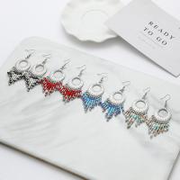 Fashion Fringe Earrings Zinc Alloy with Seedbead plated fashion jewelry & for woman Sold By Pair
