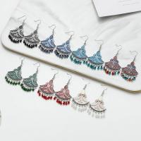 Mode-Fringe-Ohrringe, Zinklegierung, mit Nachgeahmter Kristall, Modeschmuck & für Frau & Emaille, keine, 60x28mm, verkauft von Paar