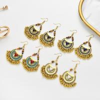 Tibetan Style Drop Earrings, plated, fashion jewelry & for woman & enamel, more colors for choice, 60x25mm, Sold By Pair