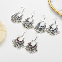 Tibetan Style Drop Earrings, fashion jewelry & for woman & enamel, more colors for choice, 65x25mm, Sold By Pair