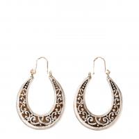 Tibetan Style Drop Earrings, silver color plated, fashion jewelry, silver color, 32x50mm, Sold By Pair