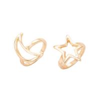 Zinc Alloy Ring Set finger ring gold color plated 2 pieces & fashion jewelry golden Sold By Set