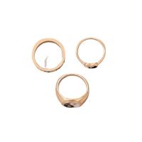 Cink Alloy Ring Set, Cink ötvözet, finger ring, arany színű aranyozott, három darab & divat ékszerek & Tai Ji & zománc, aranysárga, Által értékesített Set