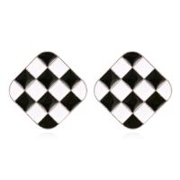 Zinc Alloy Stud Earring plated fashion jewelry & for woman & enamel nickel lead & cadmium free Sold By Pair
