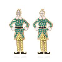 Tibetan Style Stud Earring, with Seedbead, plated, fashion jewelry & for woman & with rhinestone, nickel, lead & cadmium free, 55x24mm, Sold By Pair