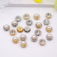 Acrylic Button Findings, with Alloy, plated, different styles for choice, more colors for choice, nickel, lead & cadmium free, 16mm, 100PCs/Bag, Sold By Bag