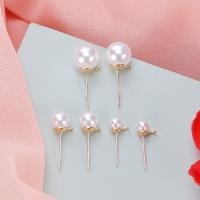 ABS Plastic Pearl Stud Earring with 925 Sterling Silver & Steel plated Sold By Bag
