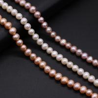 Runde ferskvandskulturperle Beads, Ferskvandsperle, du kan DIY, flere farver til valg, 6-7mm, Solgt Per 36 cm Strand