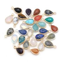 Gemstone Pendants Jewelry, with Tibetan Style, Teardrop, plated, different materials for choice, more colors for choice, 15-20mm, Sold By PC