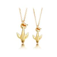 Couple Necklace Zinc Alloy with brass chain with 1.96inch extender chain Whale plated 2 pieces & for couple nickel lead & cadmium free 22mm 27mm Length Approx 21.6 Inch Sold By Set