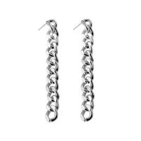 Zinc Alloy Drop Earrings plated Twisted Piece Chain & for woman nickel lead & cadmium free 80mm Sold By Pair