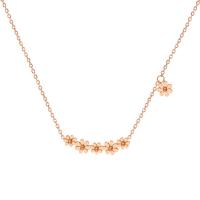 Titanium Steel Necklace, with 1.96inch extender chain, Flower, rose gold color plated, oval chain & for woman, 50mm, Sold Per Approx 17.3 Inch Strand