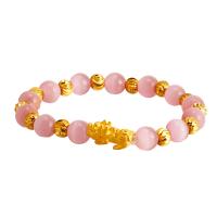 Gemstone Браслеты, Латунь, с Полудрагоценный камень, плакированный настоящим золотом, Женский, Много цветов для выбора, продается PC