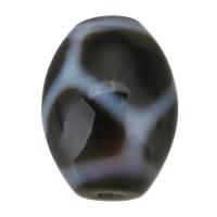Natürliche Tibetan Achat Dzi Perlen, oval, Langlebigkeit & zweifarbig, 10x12mm, Bohrung:ca. 2mm, verkauft von PC