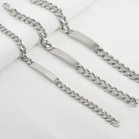 Stainless Steel Jewelry Bracelet, polished, Unisex & different size for choice, original color, Length:Approx 8.27 Inch, Sold By PC