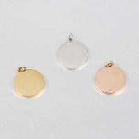 Stainless Steel Tag Charm, Flat Round, polished, DIY, more colors for choice, 15x1.50mm, Sold By PC