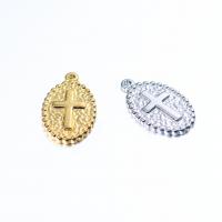 Stainless Steel Pendants 304 Stainless Steel plated with cross pattern & DIY Sold By Bag