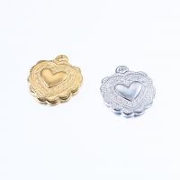 Stainless Steel Pendants, 304 Stainless Steel, plated, DIY & with heart pattern, more colors for choice, 14x16mm, 3PCs/Bag, Sold By Bag