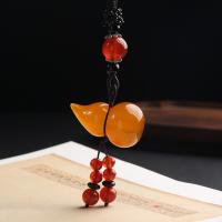 Carnelian Sweater Necklace, with Nylon Cord & Red Agate & Lampwork & Tibetan Style, for woman, 36.50x21mm, Length:Approx 27.56 Inch, Sold By PC