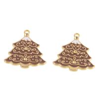 Tibetan Style Christmas Pendants, Tree, enamel, mixed colors, 29x23x2mm, 100PCs/Bag, Sold By Bag