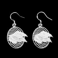 Tibetan Style Drop Earrings, for woman, silver color, 27x20x3mm, Sold By PC