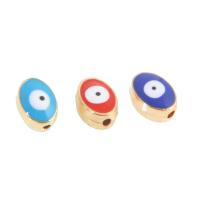 Tibetan Style Evil Eye Beads, DIY & enamel, more colors for choice, 10x8x8mm, 100Pairs/Bag, Sold By Bag