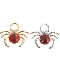 Tibetan Style Enamel Pendants, Spider, no hole, more colors for choice, 41x38x6mm, 100PCs/Bag, Sold By Bag